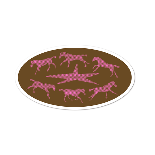 Brown Running Horses! sticker