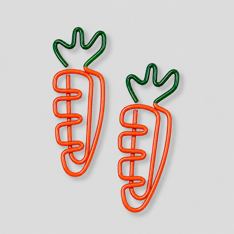 Carrot Shape Paper Clips (1pack / 10pcs)