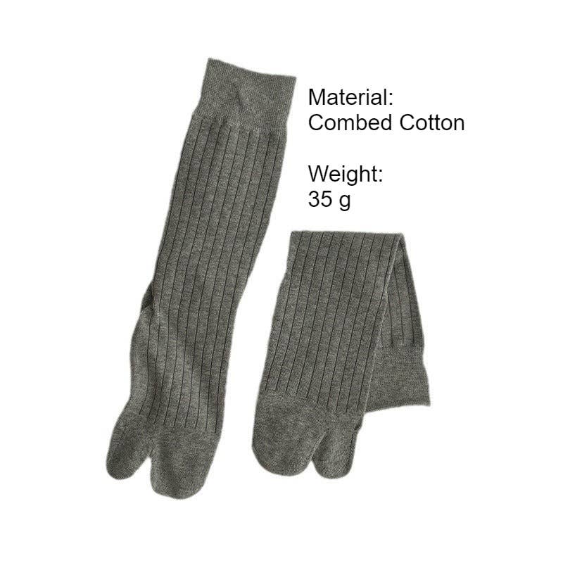 Tabi Split Toe Black Cotton Socks