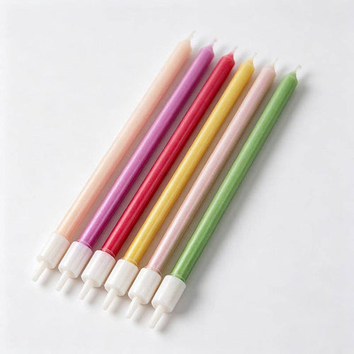 Long Birthday Candles, Set of 10 – Multicolor