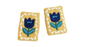 Blue Tulip Floral Brooch