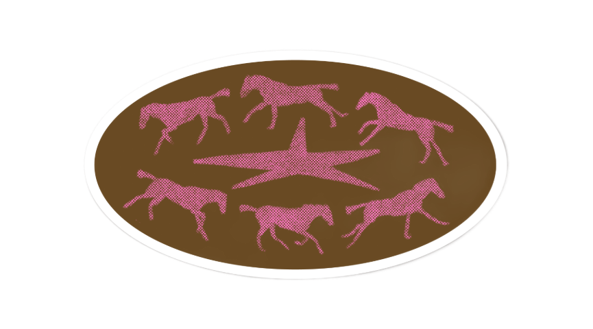 Brown Running Horses! sticker