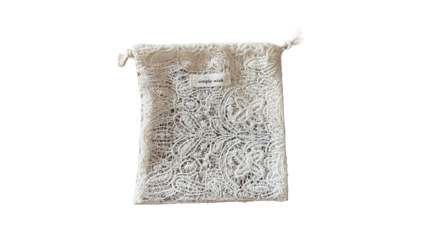 Butterfly White Lace Drawstring Pouch