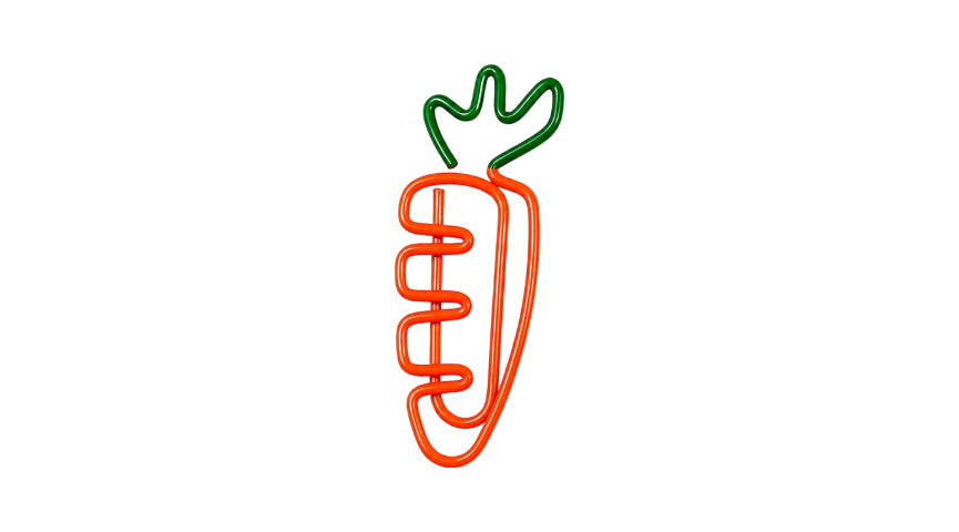 Carrot Paper Clips, Set of 10