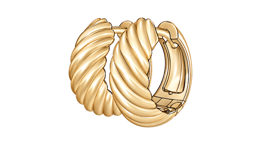 Gold Twisted Rope Hoop Earrings
