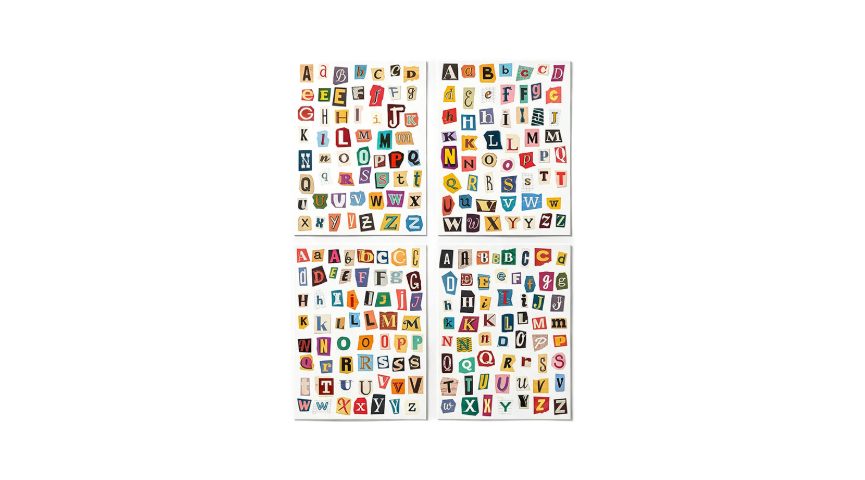 Journal Mixed Alphabet Sticker Sheet, Set of 4