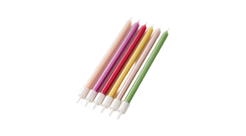 Long Birthday Candles, Set of 10 – Multicolor
