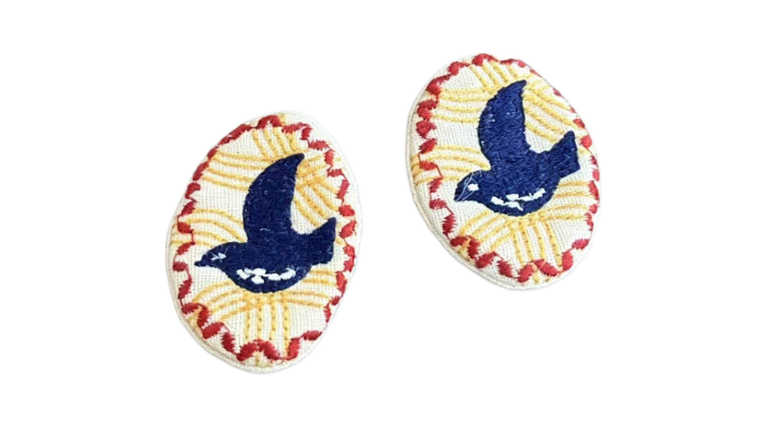 Navy Bird Brooch