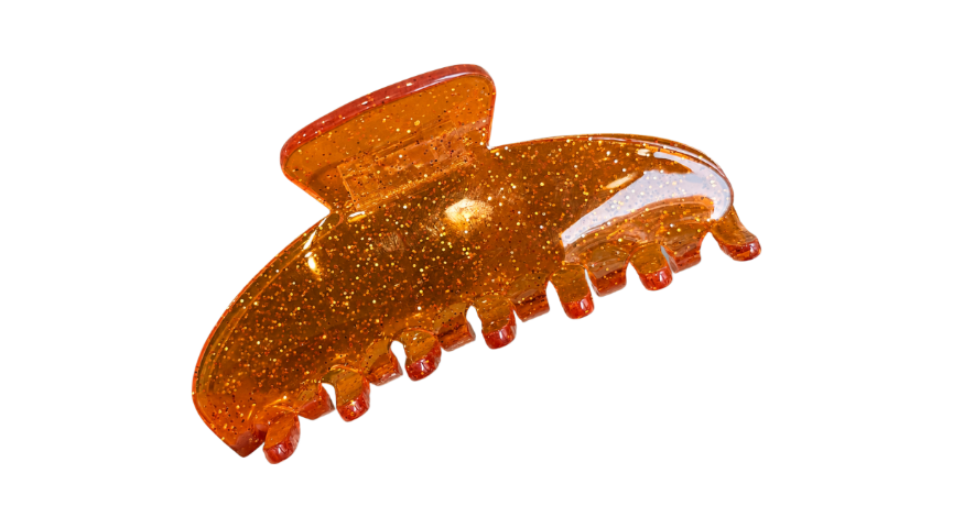 Orange Glitter Jelly Hair Claw Clip