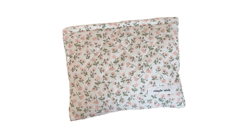 Pink Floral Quilted Cable & Charger Organizer Pouch