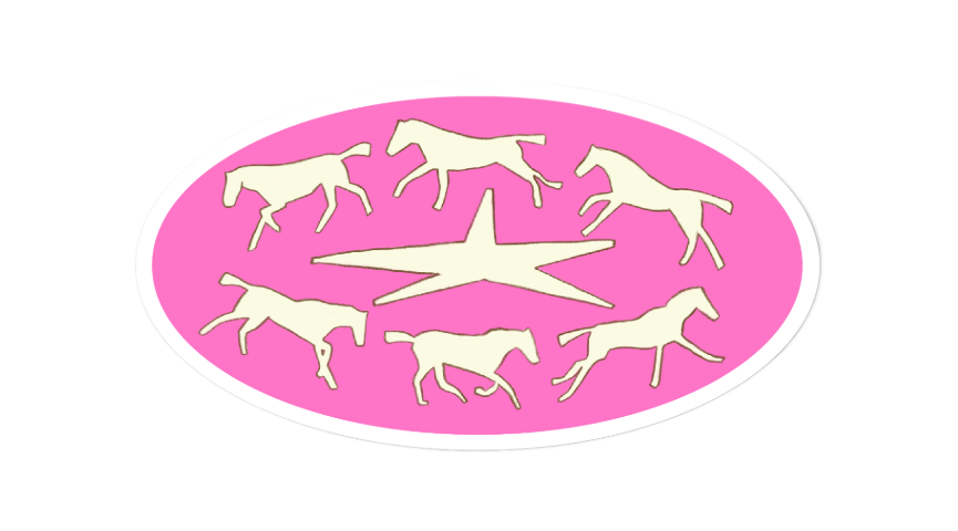 Pink Running Horses! sticker