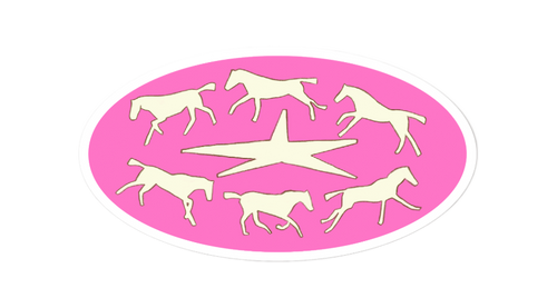 Pink Running Horses! sticker