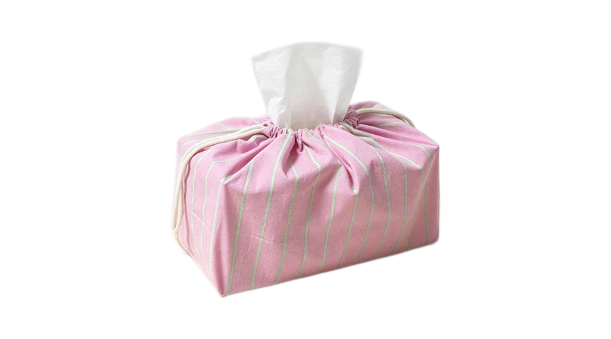 Pink Stripes Fabric Tissue Box Cover