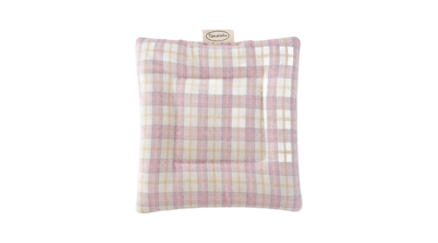 Pink Yellow Gingham Padded Coaster