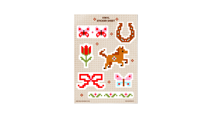 Pixels Sticker Sheet – Glossy Vinyl Die Cut Stickers