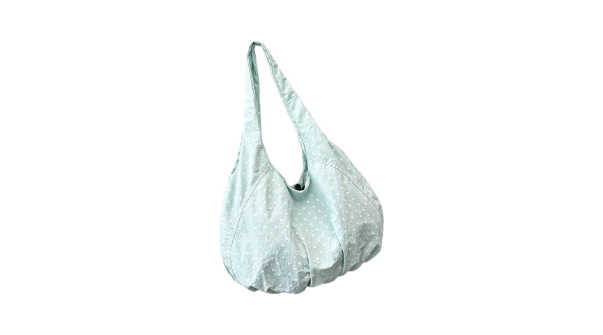 Polka Dot Mint Blue Hobo Tote Bag
