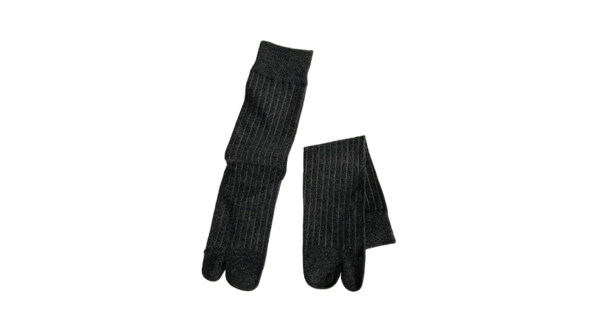 Tabi Split Toe Dark Gray Cotton Socks