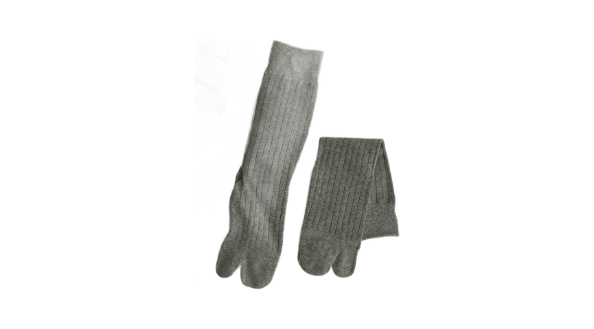 Tabi Split Toe Light Gray Cotton Socks