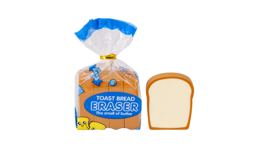 Toast-Shaped Eraser Set, Set of 4