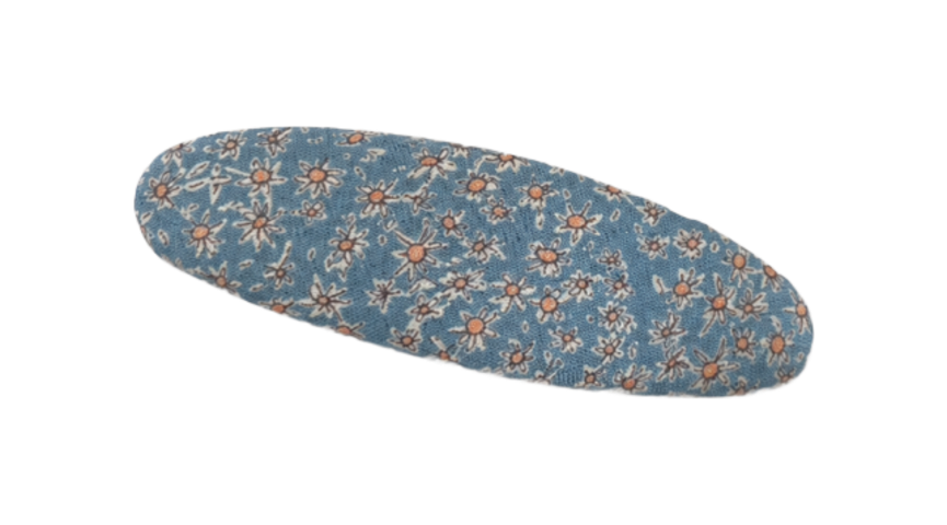 Vintage Blue Floral Plaid Hair Clip