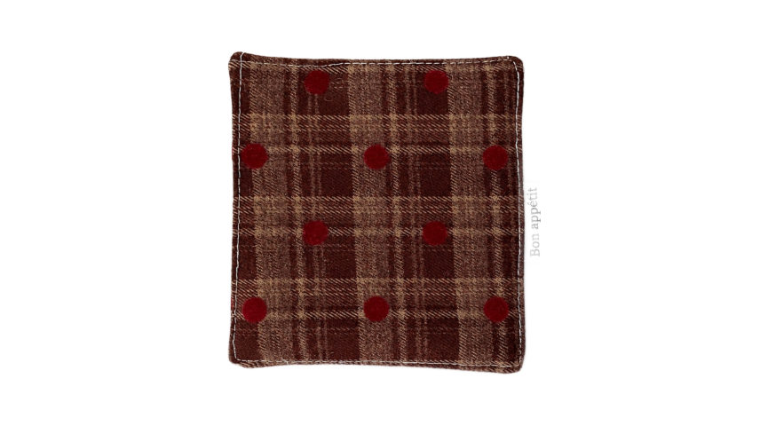 Vintage Brown Plaid Cotton Coaster