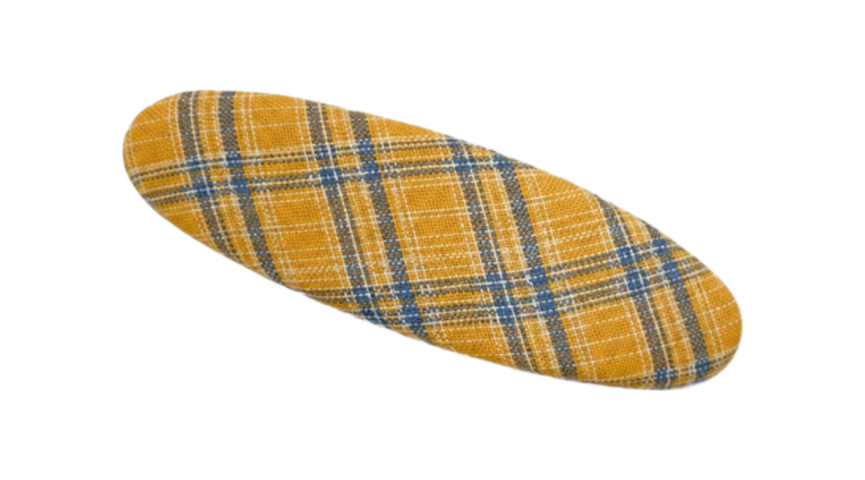Vintage Yellow Blue Plaid Hair Clip