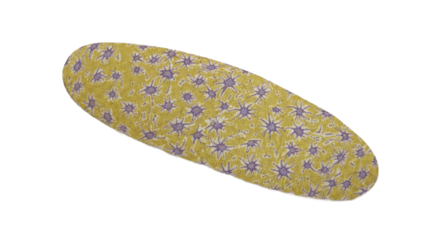 Vintage Yellow Floral Plaid Hair Clip