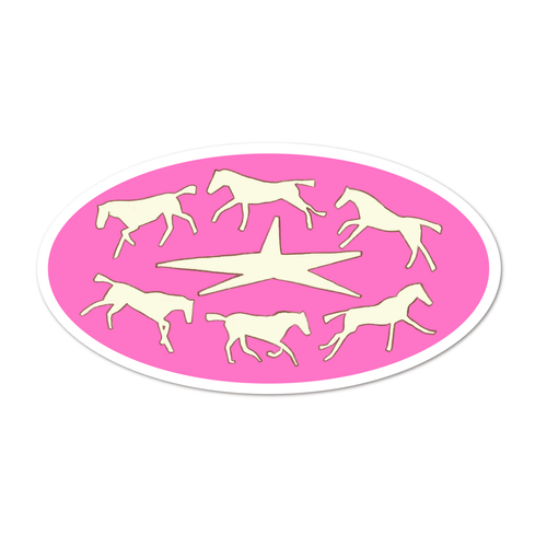 Pink Running Horses! sticker