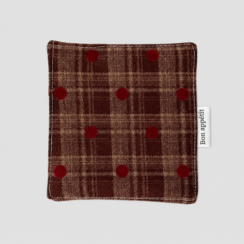 Vintage Cotton Blend Woven Coaster_Brown Stripe